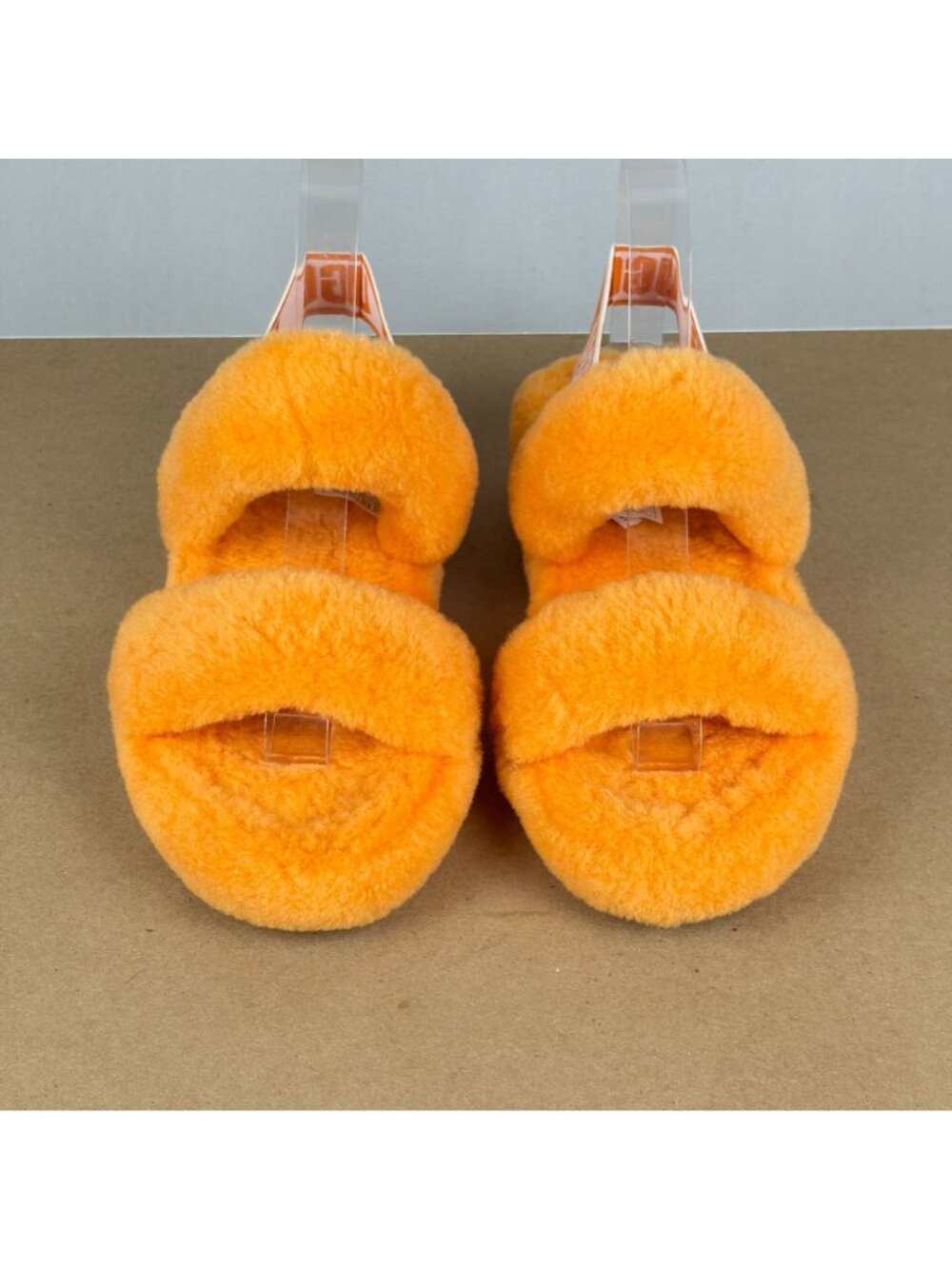 UGG Oh Yeah Slingback Slippers Womens 7 Orange Sheepskin Casual Comfort - Picture 2 of 9